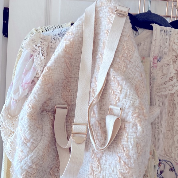 NWT Loveshackfancy Kiwi Houndstooth Backpack Bag - Picture 2 of 5